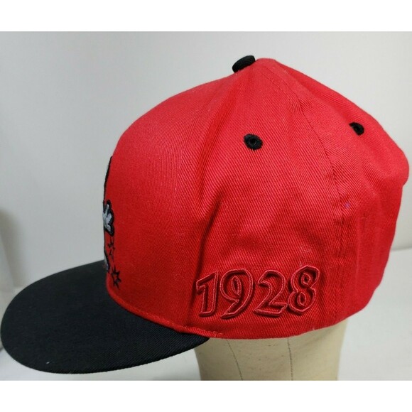 Disney Parks Baseball Cap Hat Mickey Mouse Red Black 1928 Snapback flat bill - Picture 2 of 6